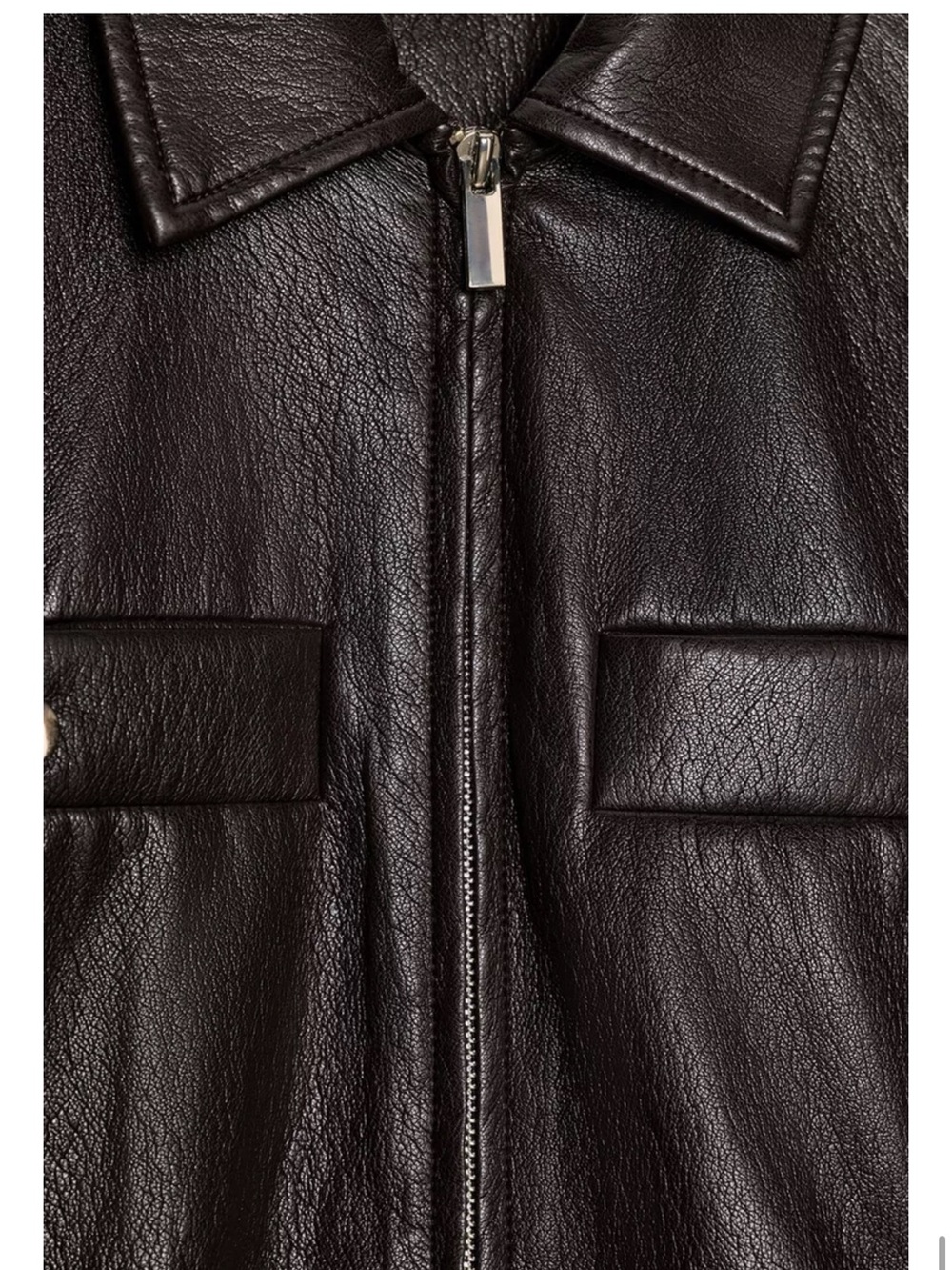 Zara Dark Brown Faux Leather Waist-Detail Jacket blazers - Picture 3 of 3